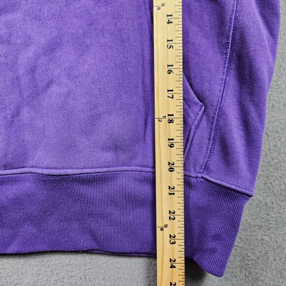 Champion Reverse Weave Hoodie Sweater Men's Small Purple Logo Print Ribbed - Picture 5 of 7